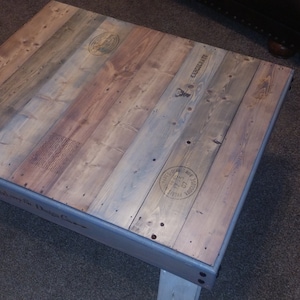 Reclaimed wood coffee table., farmhouse-style coffee table,  shabby-chic furniture repurposed pallet.