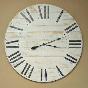 Horizontal Classic farmhouse  wall clock - large clock - Oversized wall clock - big clock - farmhouse decor