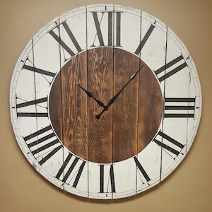 The &quot;Abigail&quot; Farmhouse wall clock - Oversized wall clock - farmhouse decor  - large clock - big clock -