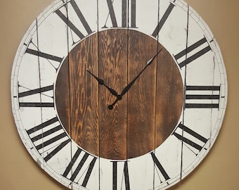 The &quot;Abigail&quot; Farmhouse wall clock - Oversized wall clock - farmhouse decor  - large clock - big clock -