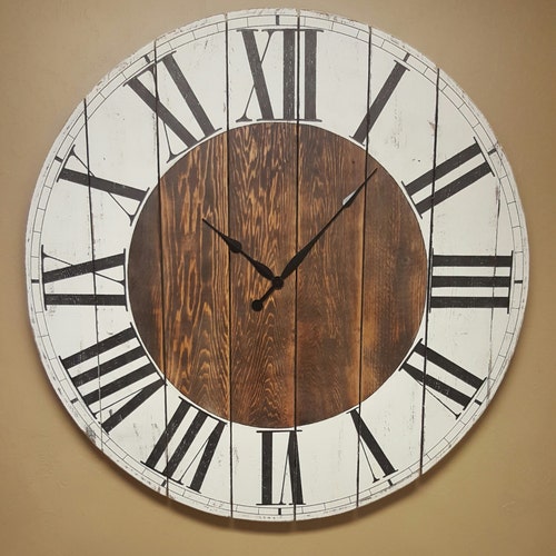 The Fraser Farmhouse Wall Clock Oversized Wall Clock Large Etsy