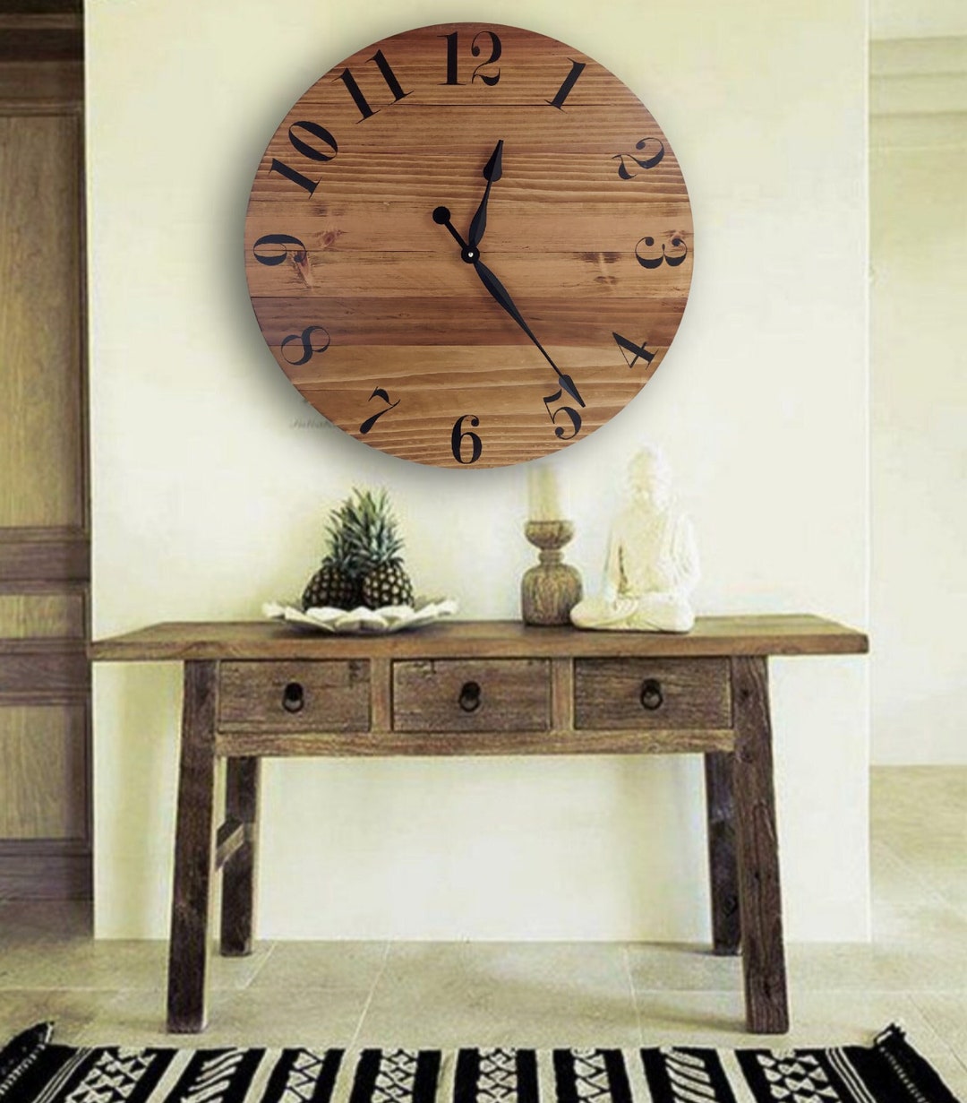 The Fraser Farmhouse Wall Clock Oversized Wall Clock Large Etsy