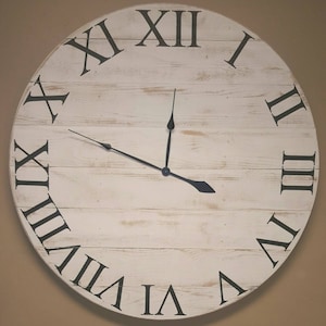 36in &quot;Rose&quot; farmhouse wall clock - Oversized wall clock - large clock - big clock - farmhouse decor -