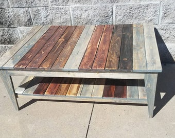 Nantucket farmhouse coffee table with tapered legs - farmhouse furniture - popular items - reclaimed wood coffee table -