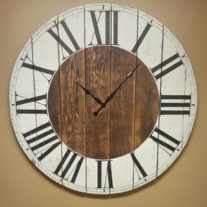 Large "Abigail" farmhouse clock - Oversized wall clock - large clock -Rustic clock - big clock