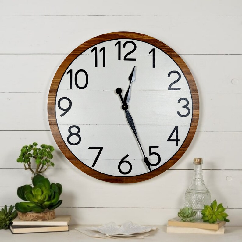 The Madi Farmhouse clock rustic clock over sized wall clock big clock large clock farmhouse decor rustic decor image 1