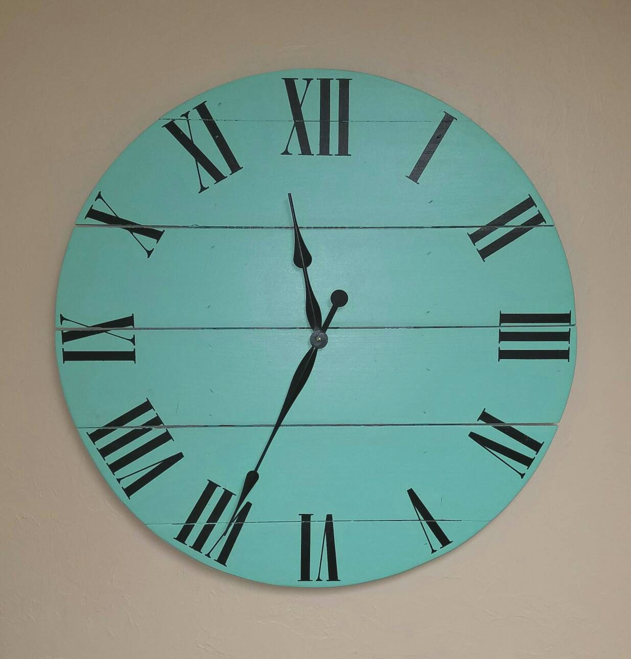 36in Horizontal Classic farmhouse wall clock with Etsy