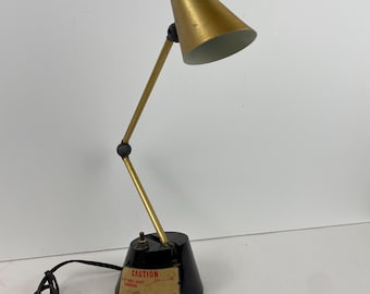 Small Adjustable Arm Desk Lamp Mid Century Gold Mini Lamp