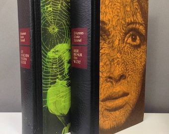 German Language Novels Creepy Covers for Junk Journals 1960s Liebe ist nur ein Wort von & Alle Menschen werden Brüder Johannes Mario Simmel
