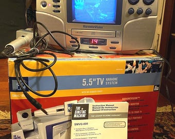 Vintage 2004 mTV Karaoke Machine with B&W Video Television CD-G