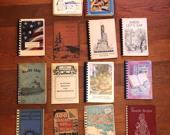Vintage Spiral Bound Cookbooks Lot of 19 Charleston Church Cookbook