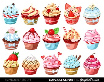 cupcakes clipart digital cupcake