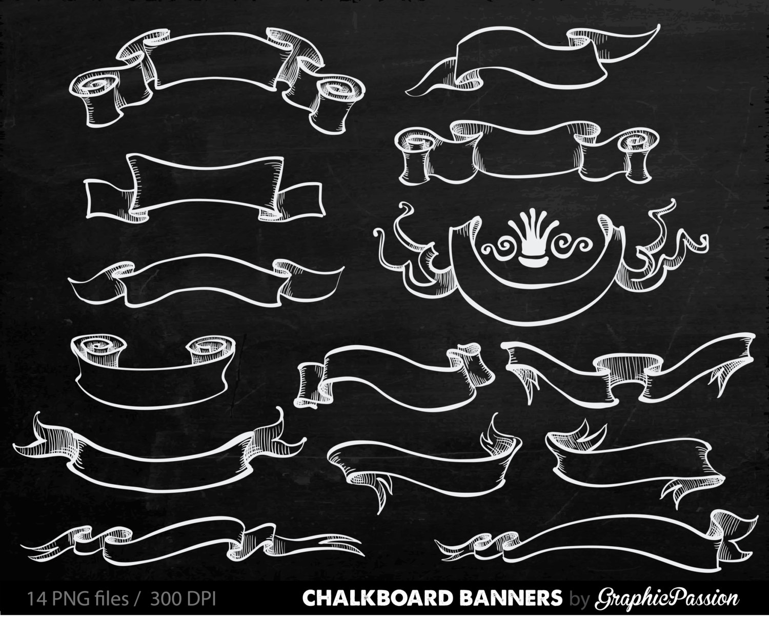 Chalkboard clip art CHALKBOARD BANNERS Chalkboard banners Etsy