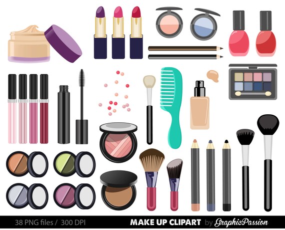make up collection digital clipart beauty clipart cosmetic etsy how to make clipart