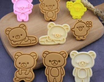 3D Mickey and Minnie Cookie CuttersCartonn Cookie StampEmbossing Cookie MoldFondant ToolsTheme Party