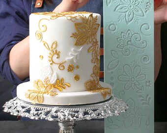 Silicone Fondant Cake Lace Sugar Craft DIY Mat Texture Flower Decorate Mold JS