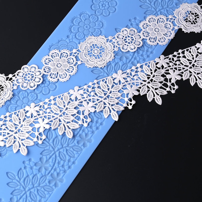 Flower Edible Lace Mat Silicone Mold Fondant Cake Decorating Etsy
