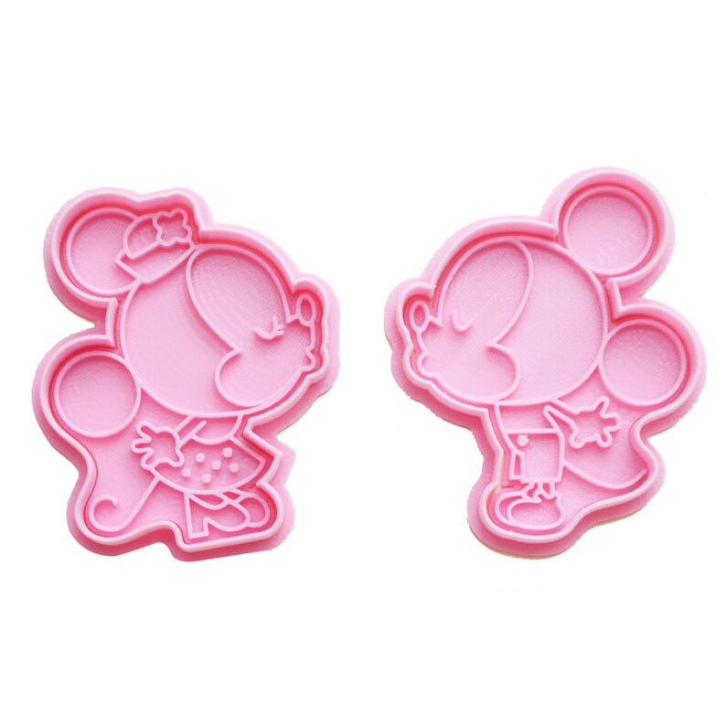 3D Mickey and Minnie Cookie CuttersCartonn Cookie StampEmbossing Cookie MoldFondant ToolsTheme Party
