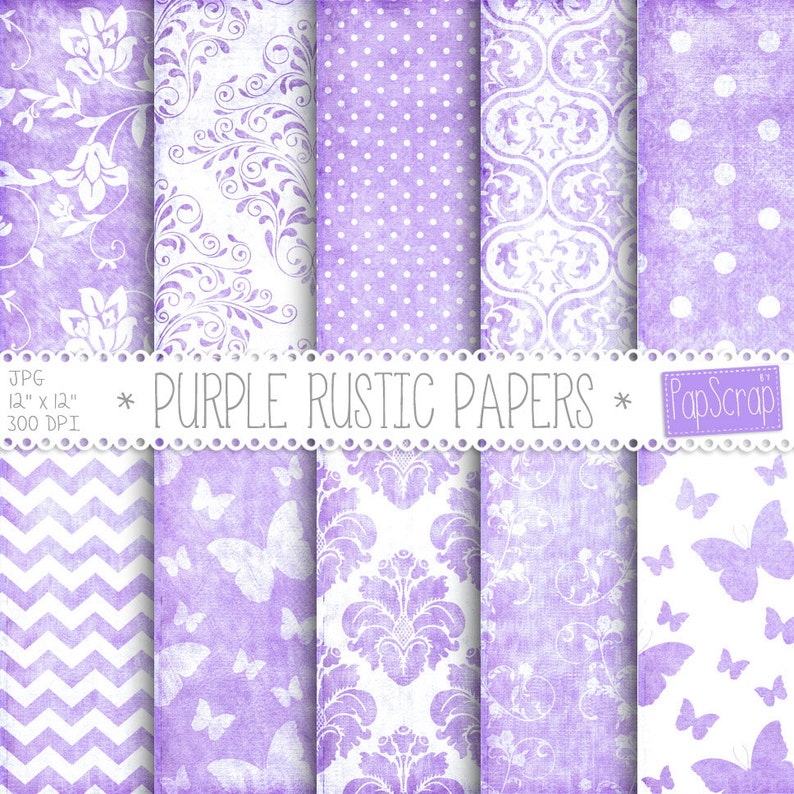 Purple digital paper Rustic Purple Papers Etsy