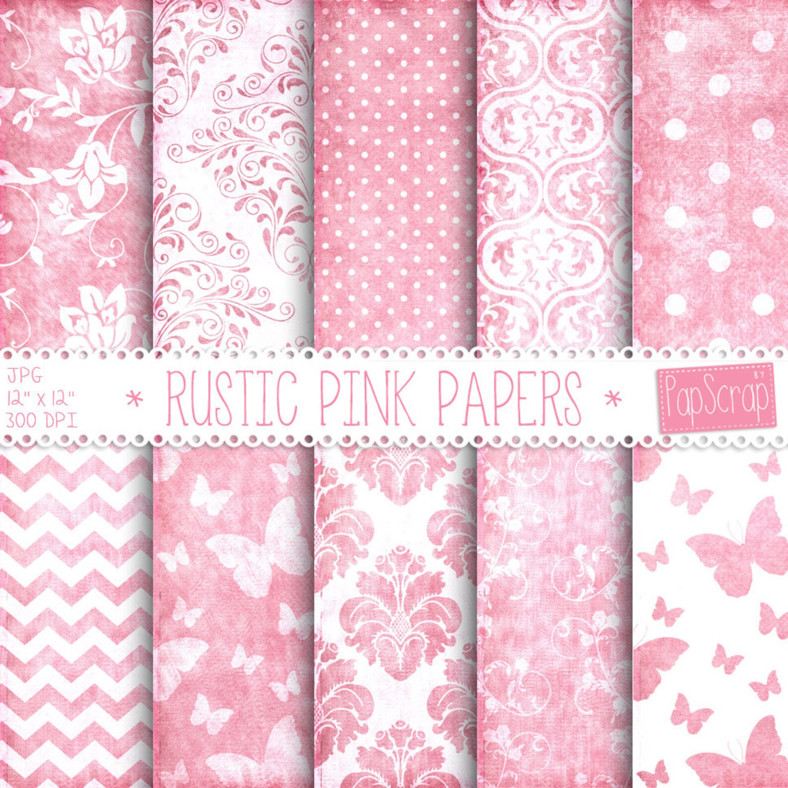 Pink Digital Paper rustic Pink Papers Digital Etsy
