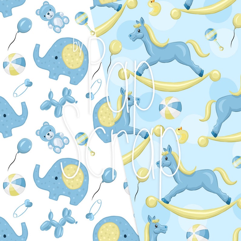 It S a Boy Digital Papers Baby Shower Paper Baby Boy Etsy