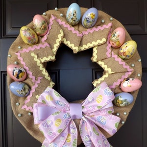 Easter wreath. Spring wreath. Eggs wreath. Pink Wreath. -Easter Joy - Great Mother&#39;s Day Gift!