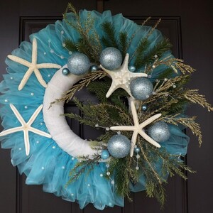 24&quot; Hand made unique Tybee Island Christmas wreath - Christmas starfish! - Great Gift