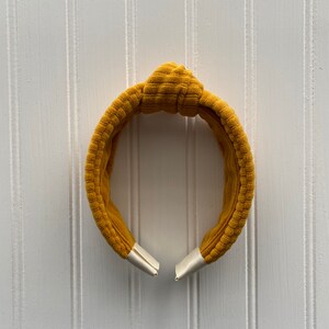 Mustard Corduroy Top Knot headband