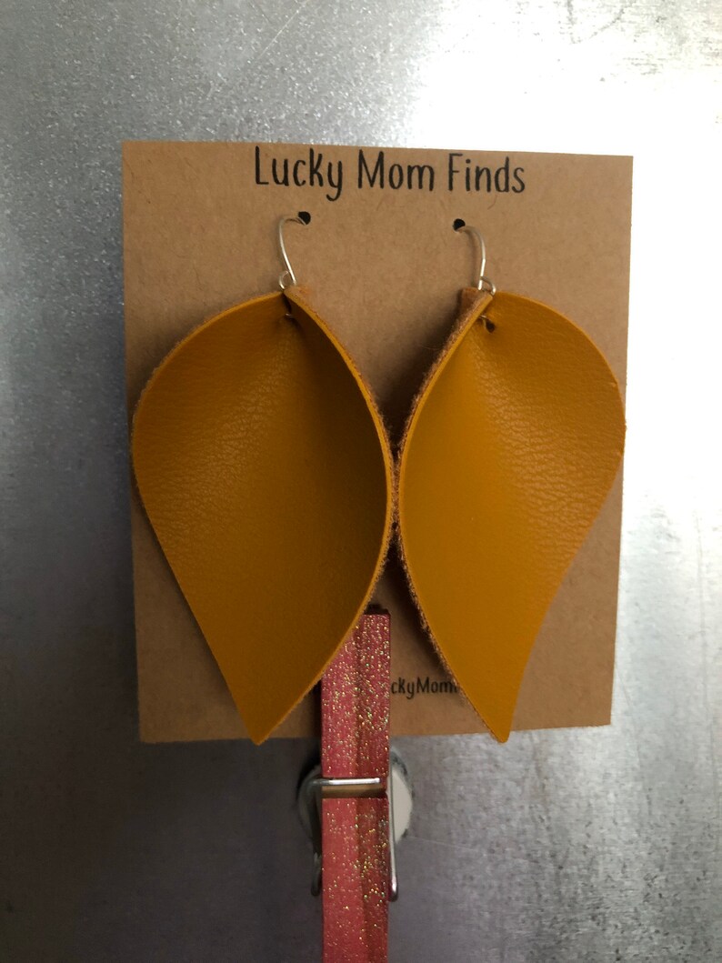 Faux Leather Teardrop Earrings