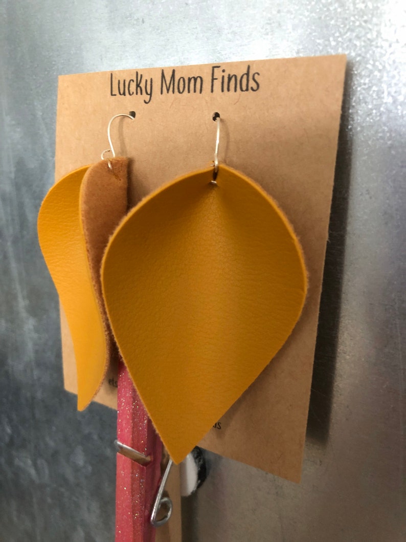Faux Leather Teardrop Earrings
