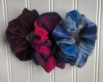 Pack of 3 Mixed Media Fabric Scrunchies