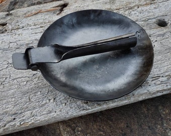 6.5" Folding Handle Skillet, Hand Forged, Hiking, Bushcraft, Camping