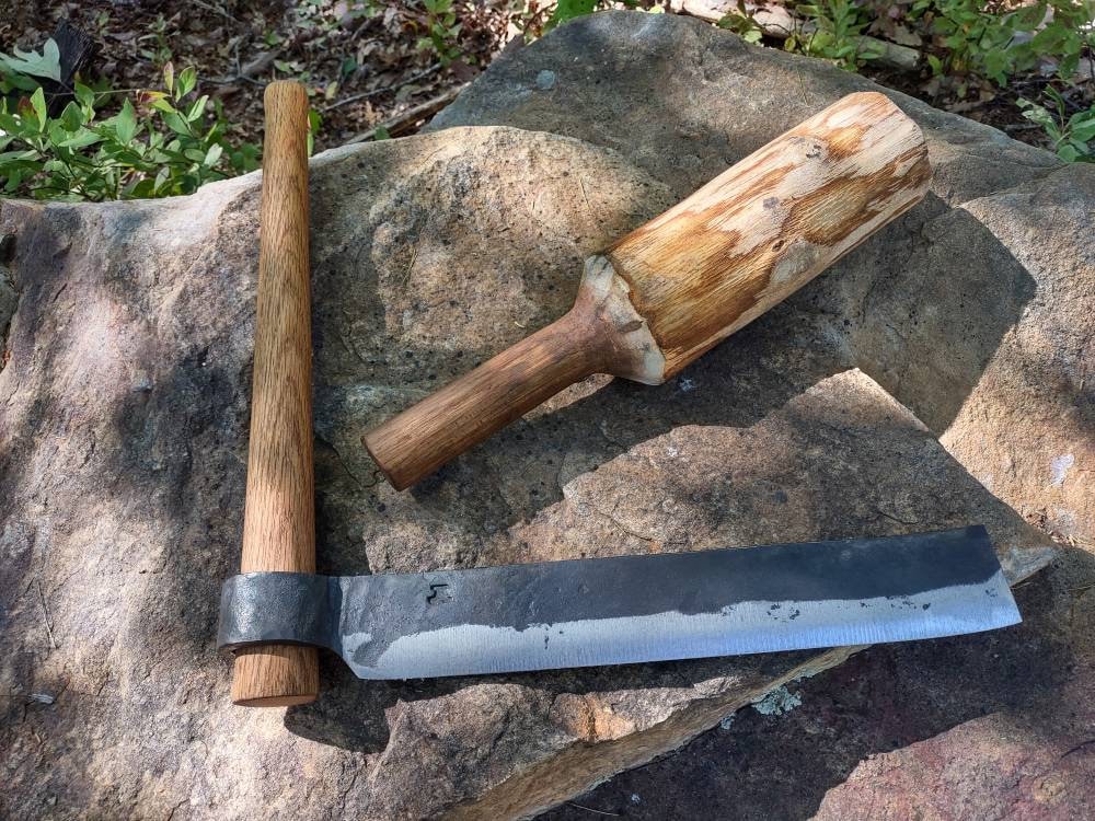 Kyusakichi Gardening Tool 165mm Double Bevel Japanese Nata Hatchet Machete, with Blade Sheath, for Pruning & Wood Splitting