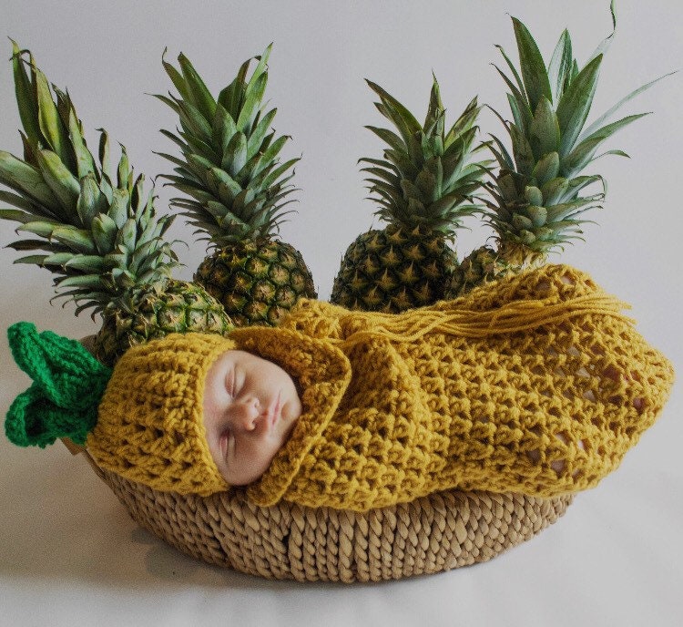 Newborn Pineapple Photo Prop Outfit Costume Newborn Crochet Etsy