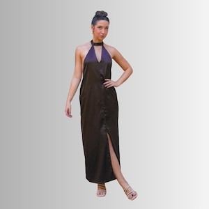 Chocolate Brown Satin Evening Dress – Elegant Formal Gown, Made to Order | Silky Satin Occasion Dress – Elegant Wedding Guest Gown
