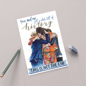 A5 MINI POSTER ARTPRINT of Watercolor Illustration of One Direction with &quot;History&quot; lyrics