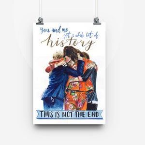 POSTER ARTPRINT of Watercolor Illustration of One Direction with &quot;History&quot; lyrics