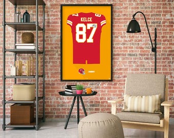 Kansas City Chiefs Travis Kelce Autographed Jersey Framed Print