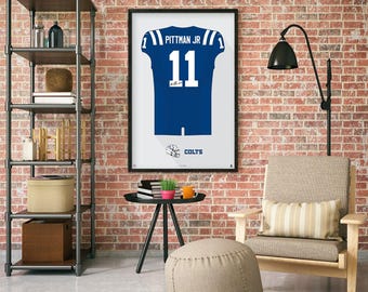 Indianapolis Colts Michael Pittman Jr. Autographed Jersey Framed Print