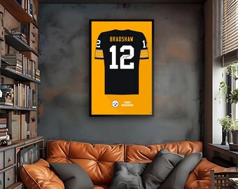 Pittsburgh Steelers Terry Bradshaw Jersey Framed Print