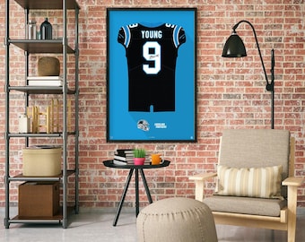 Carolina Panthers Bryce Young Autographed Jersey Framed Print