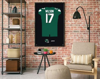 New York Jets Garrett Wilson Autographed Jersey Framed Print