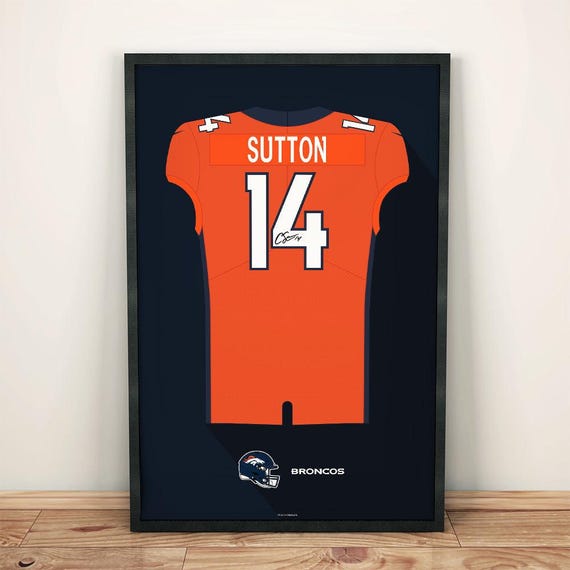 Denver Broncos Courtland Sutton Autographed Jersey Framed Print