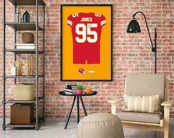 Kansas City Chiefs Chris Jones Autographed Jersey Framed Print