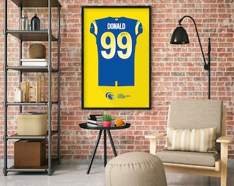 Los Angeles Rams Aaron Donald Autographed Jersey Framed Print