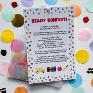 Ready Confetti Back to School met opties om te personaliseren | Terug naar school-goodybag | Kleuterschoolcadeau | Naar jou gemaild