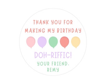 DOH-RIFFIC Birthday Stickers | PlayDoh Birthday Sticker | Birthday Playdoh | Non-Candy Birthday Party Favor | Print & Mail to You