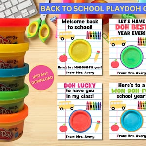 Zurück zu Schulspiel-Dohkarten | Erster Schulbesuch Geschenk | Zurück zu Schule Lehrer Playdoh | Geschenk für den Lehrer | Sofort PDF Download