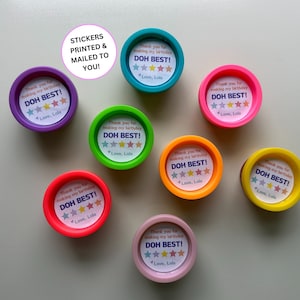 Pegatinas de plastilina para cumpleaños de unicornio / Pegatinas de plastilina para cumpleaños de unicornio / Plastilina de unicornio / Regalo sin dulces / Imprimir y enviar por correo