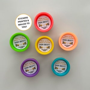 PlayDoh-verjaardagsstickers voor de bouw | PlayDoh Construction-verjaardagsstickers | Bouw Playdoh | Cadeau zonder snoep | Afdrukken en naar jou verzenden